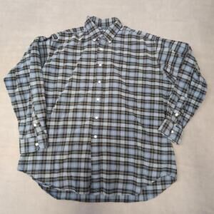 VTG Polo Ralph Lauren Shirt Men XL Blue Plaid Blake Flannel Button Pony Y2k